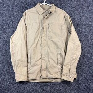 Carbon2Cobalt Mens Khaki Tan 100% Cotton Full Zip Utility Jacket Size L